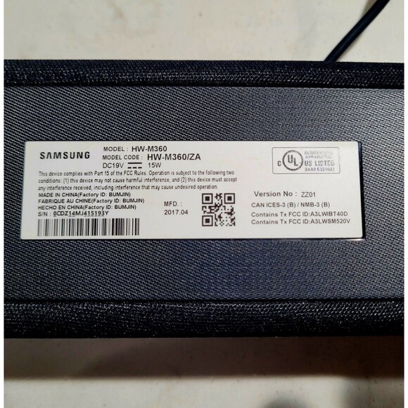 Samsung HW-M360 WIRELESS SOUNDBAR W/ BLUETOOTH, Bar Only + Power. Tested 100% - Picture 12 of 16